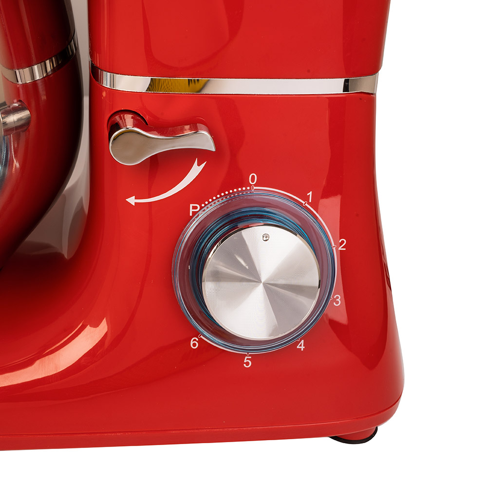 Robot da cucina tripla funzione planetaria, tritacarne frullatore da 2120W Rosso