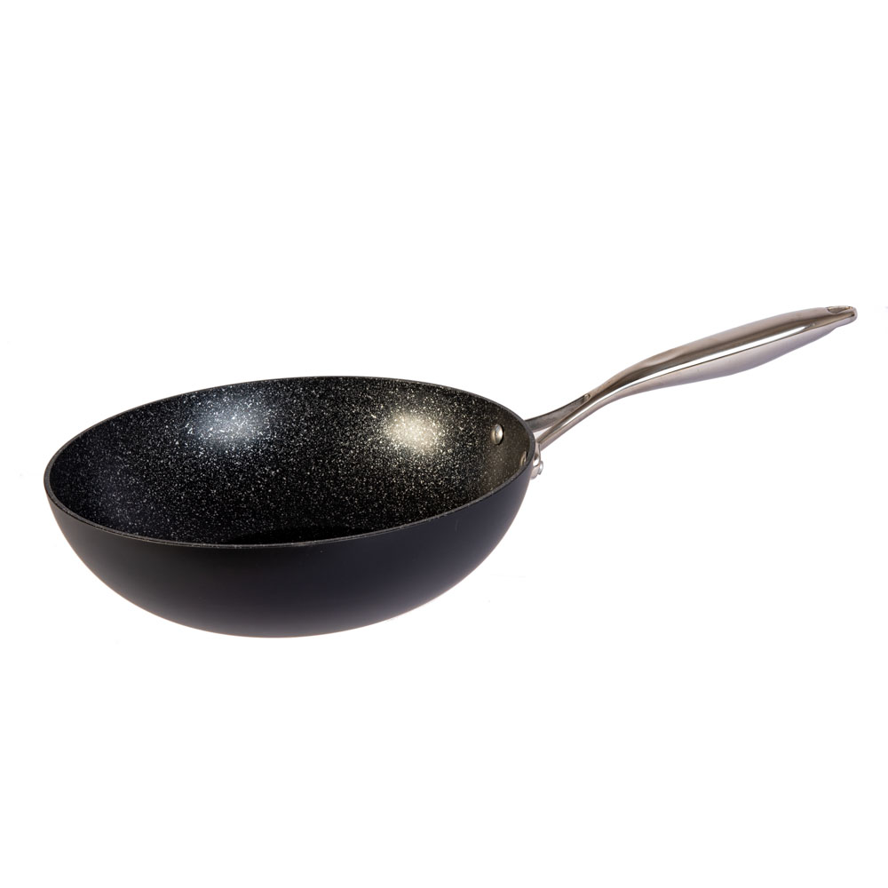 Padella modello wok diametro 30 cm da 4,2l in alluminio pressofuso antiaderente.