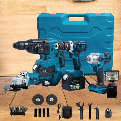 Kit 5 in 1 Avvitatore + Avvitatore a Impulsi + Smerigliatrice + Tassellatore+Led