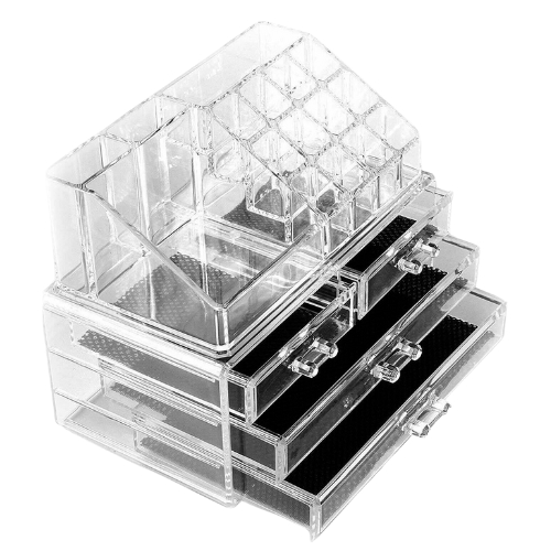 Box Portatrucco Organizzatore Cosmetici Portagioie Make up 4 Cassetti