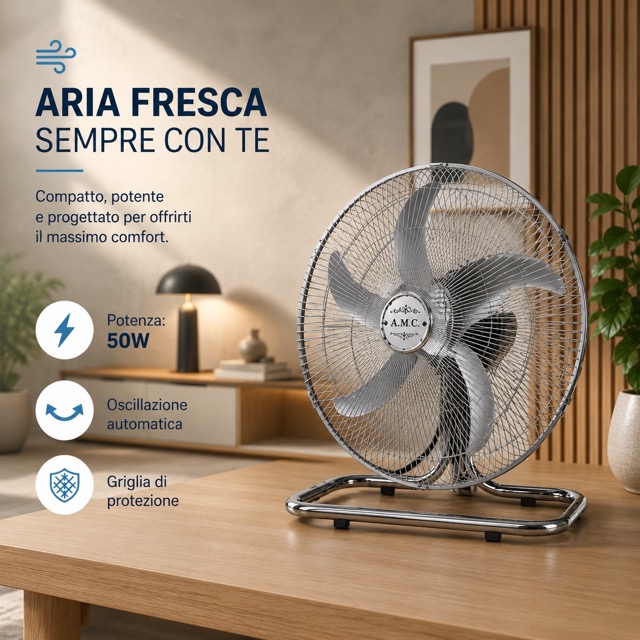Ventilatore a Piantana 3 in 1 Pale 40cm 3 Velocita' selezionabili