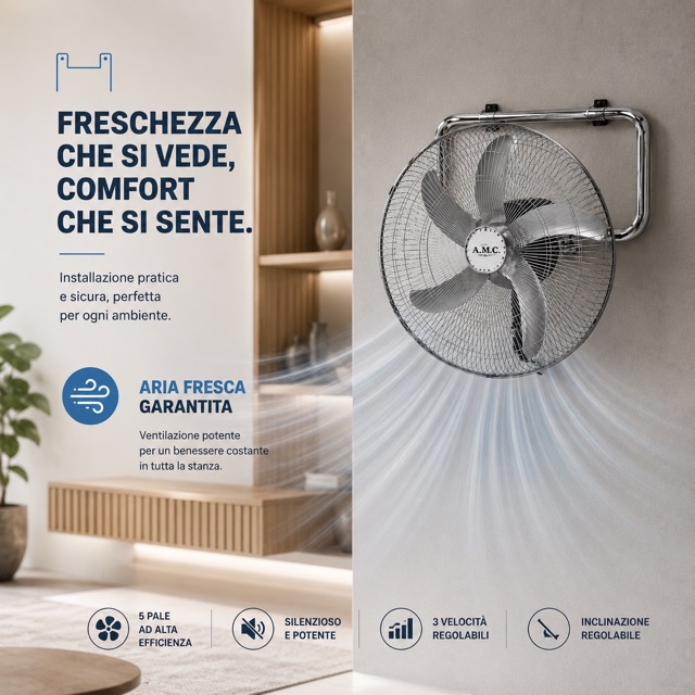 Ventilatore a Piantana 3 in 1 Pale 40cm 3 Velocita' selezionabili