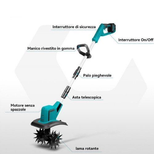 Motozappa a batteria Motozappa Elettrica Motore brushless regolabile
