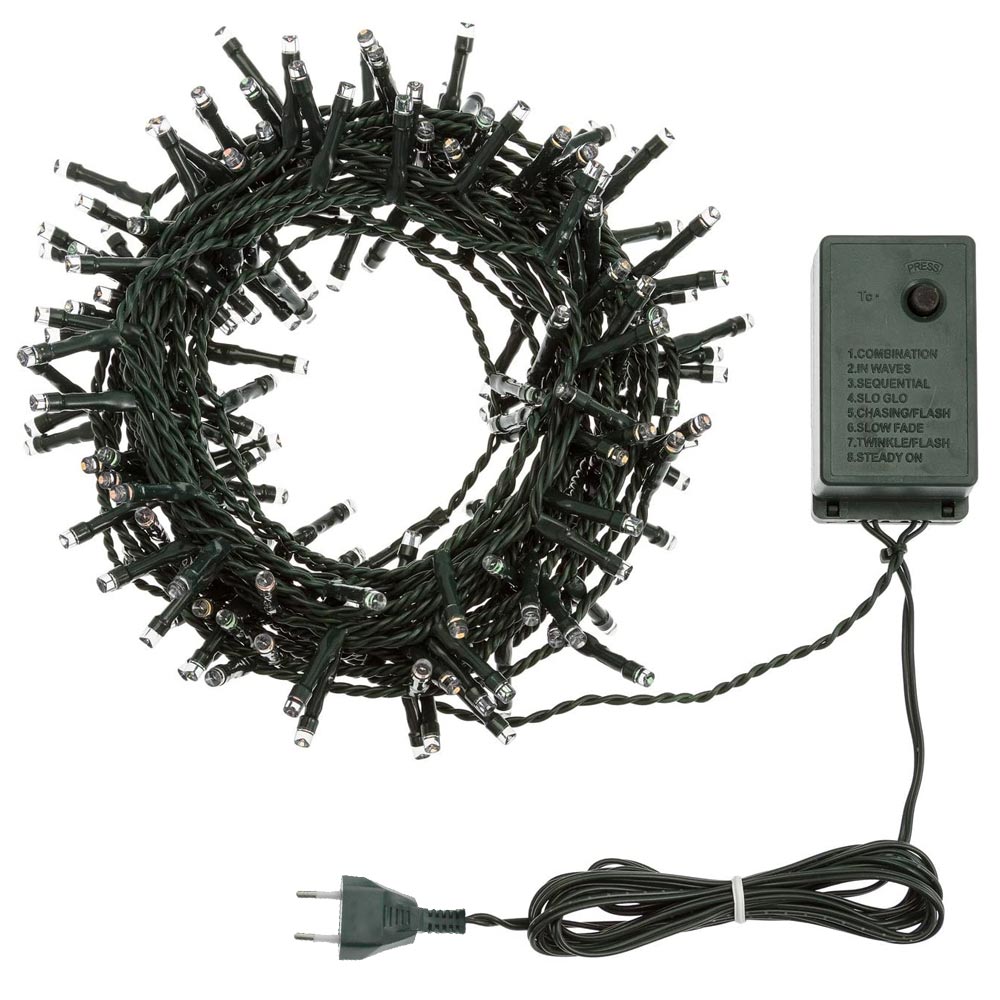 Luci natalizie 300led bianco caldo con controller animazioni uso interno esterno