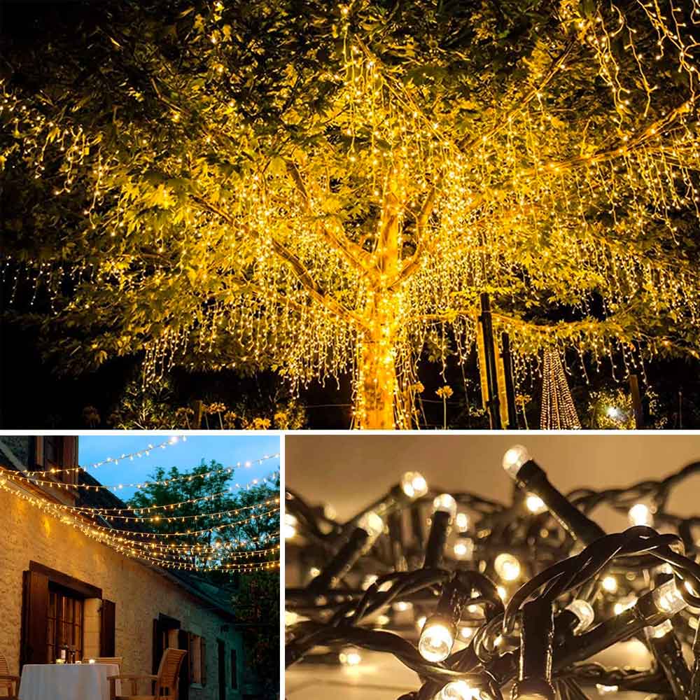 Luci natalizie 300led bianco caldo con controller animazioni uso interno esterno