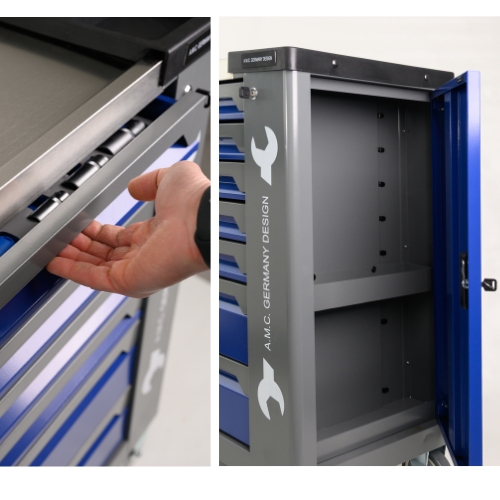 Carrello porta attrezzi con ruote completo di utensili 7 cassetti 256 pezzi