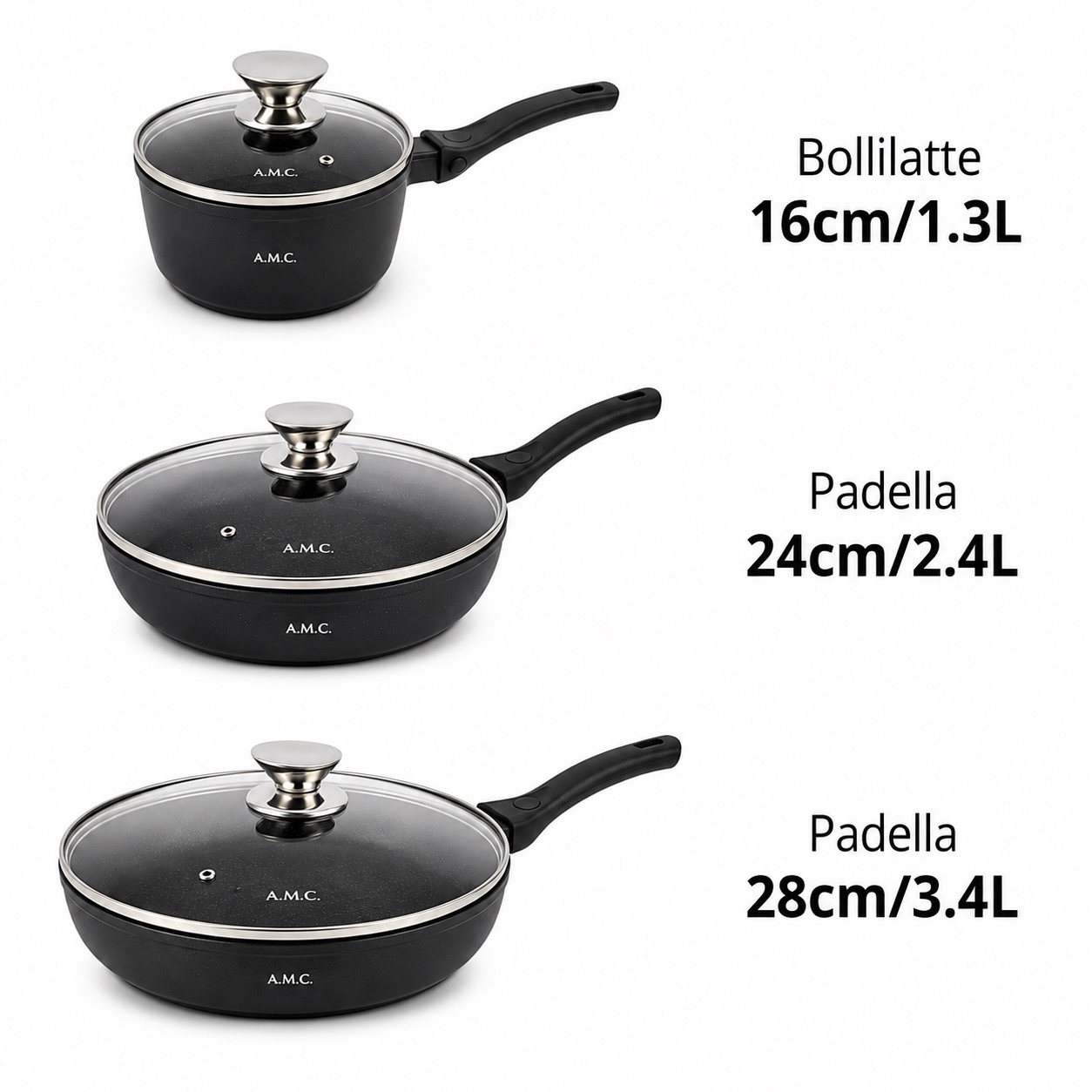Set di Pentole 22 Pezzi Antiaderenti con Bistecchiera Batteria di Pentole 