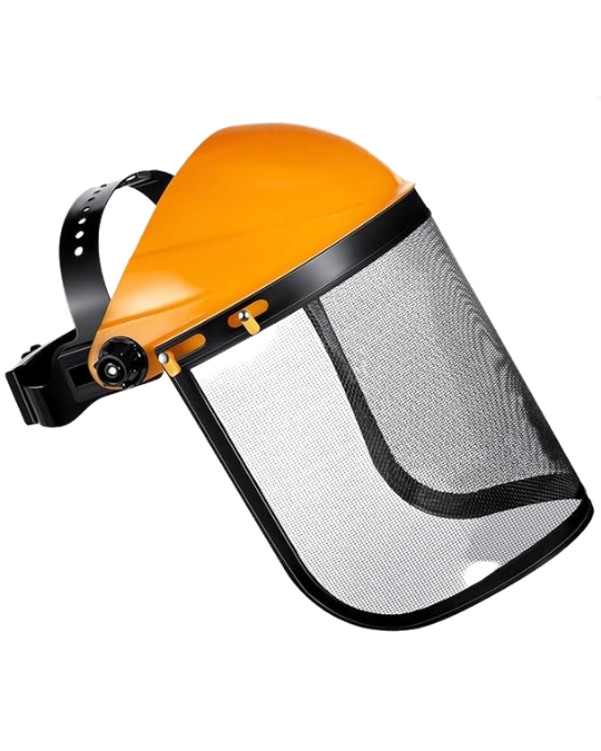 Visiera a rete regolabile maschera protettiva per decespugliatore.