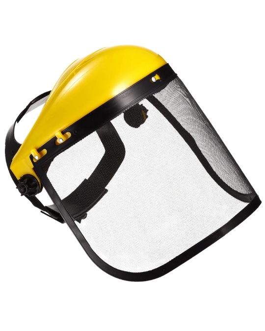 Visiera a rete regolabile maschera protettiva per decespugliatore.
