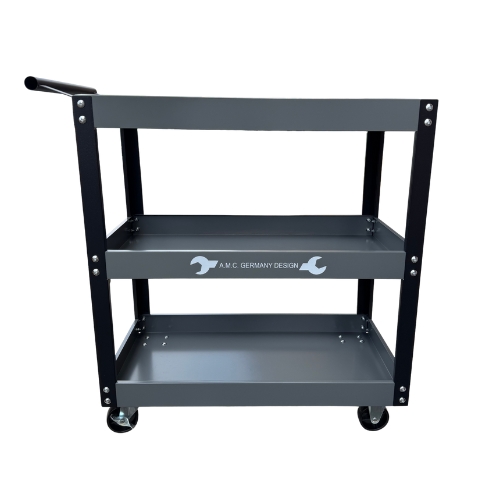 Carrello Portautensili Officina 3 ripiani con Maniglia Portata 150 Kg