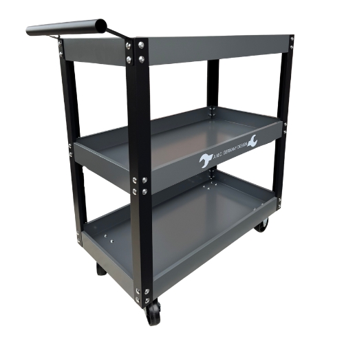Carrello Portautensili Officina 3 ripiani con Maniglia Portata 150 Kg