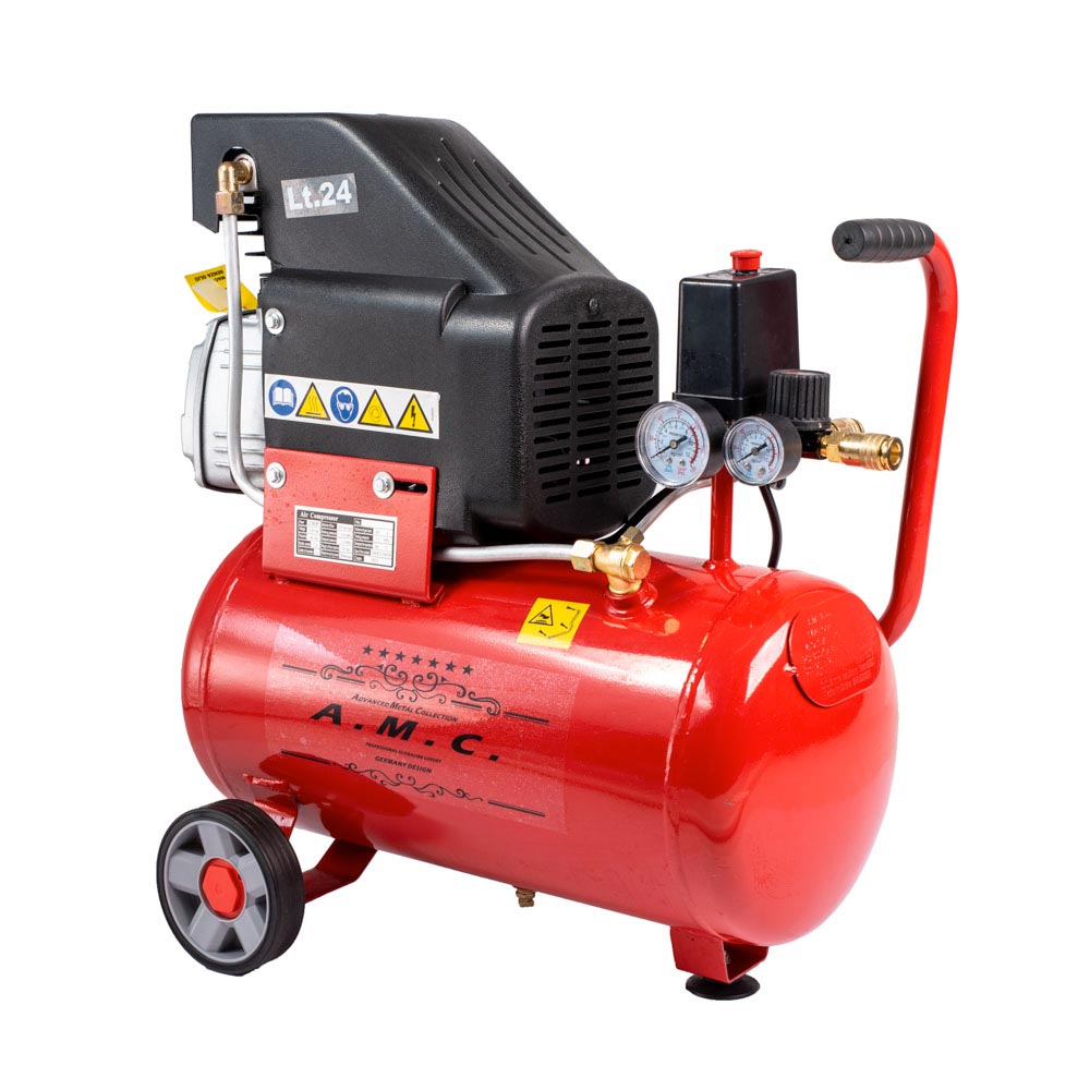 Compressore ad aria 25lt 8 bar elettrico coassiale 2 Hp salvaspazio