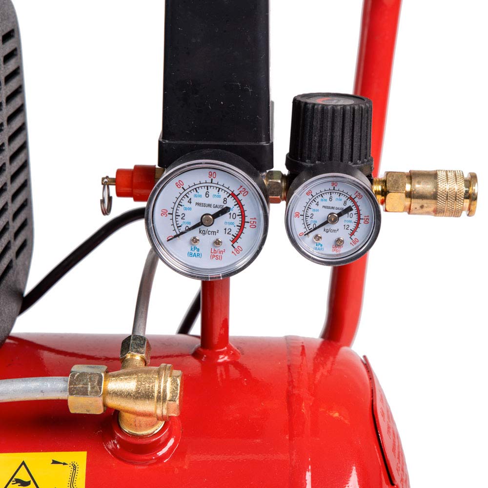Compressore ad aria 25lt 8 bar elettrico coassiale 2 Hp salvaspazio