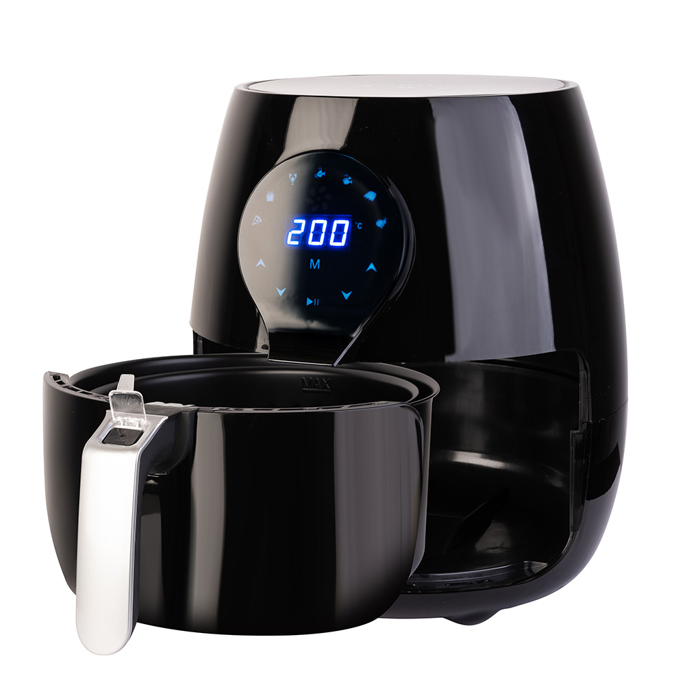 TUKAILAI Friggitrice Ad Aria Calda 5L - 1450W, Temperatura Regolabile 80-200°C, Timer 30 Minuti, Cestino Antiaderente - Per Cucina Sana E Veloce
