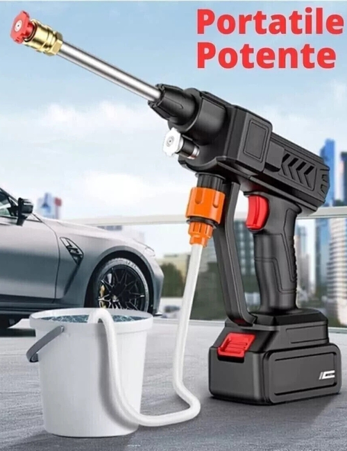 Idropulitrice a batteria Professionale 42V portatile 2 batterie 8000mAh tubo 5MT