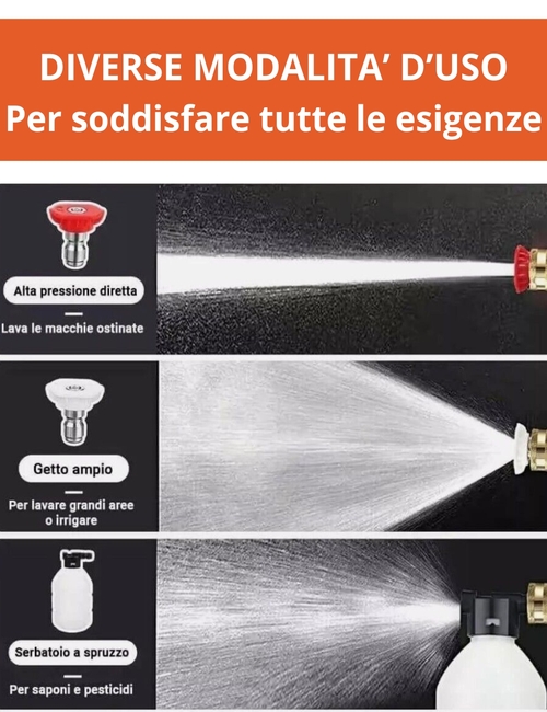 Idropulitrice a batteria Professionale 42V portatile 2 batterie 8000mAh tubo 5MT