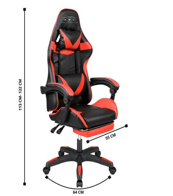 Sedia da Gaming Reclinabile, Poltrona Ufficio girevole, con rotelle ergonomica