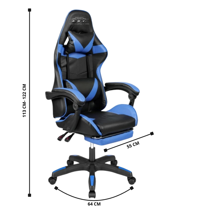 Sedia da Gaming Reclinabile, Poltrona Ufficio girevole, con rotelle ergonomica