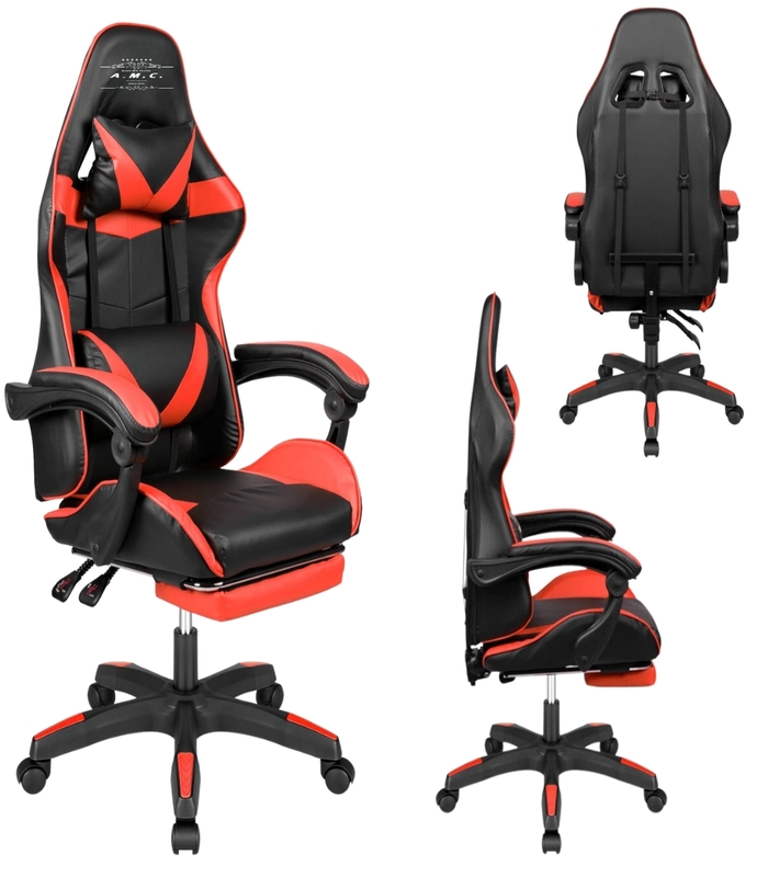 Sedia da Gaming Reclinabile, Poltrona Ufficio girevole, con rotelle ergonomica
