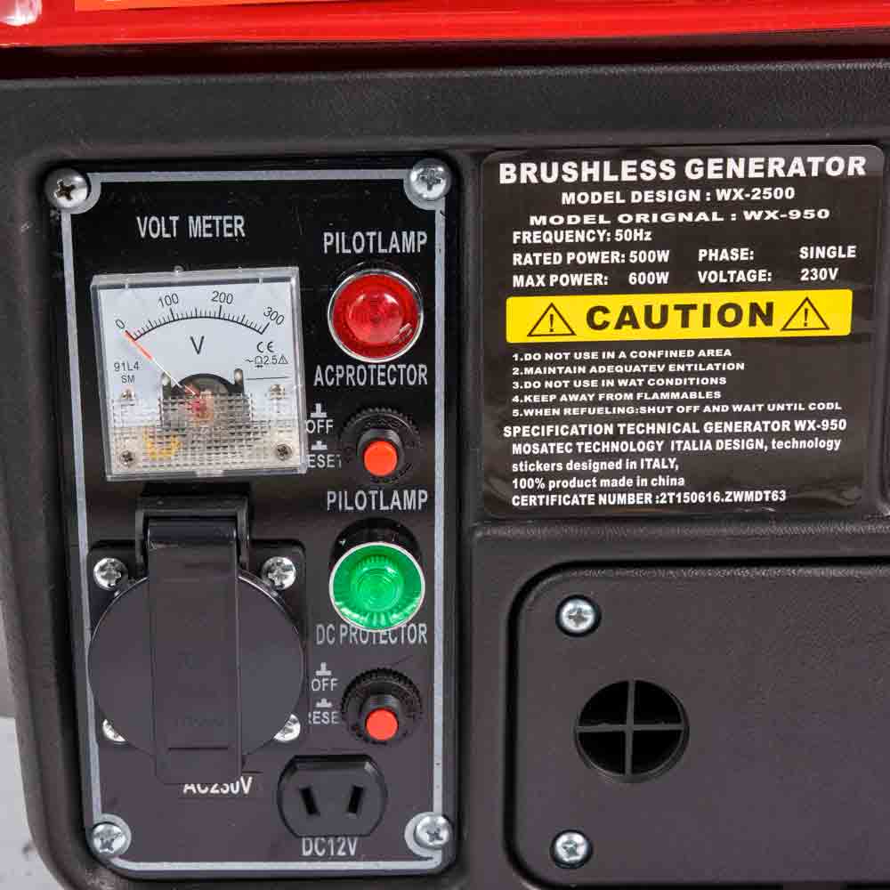 Gruppo elettrogeno 600 W generatore corrente motore 2T serbatoio 2 litri miscela