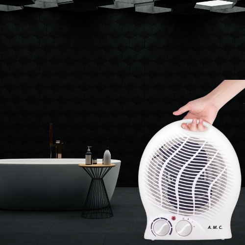 Caldo Bagno Elettrico 2000W Termoventilatore Riscaldamento Silenzioso 2 Potenze