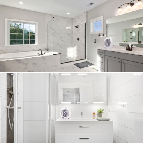 Caldo Bagno Elettrico 2000W Termoventilatore Riscaldamento Silenzioso 2 Potenze