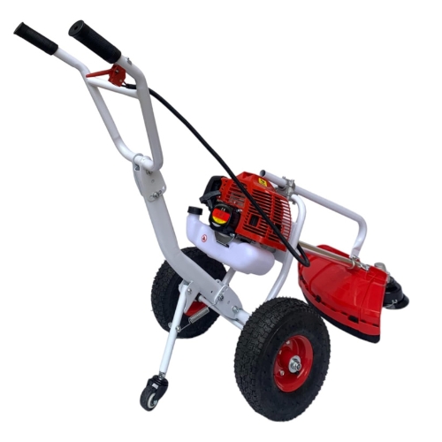 Decespugliatore a Scoppio 63CC 2HP 2 Tempi con Ruote a Spinta Tagliaerba
