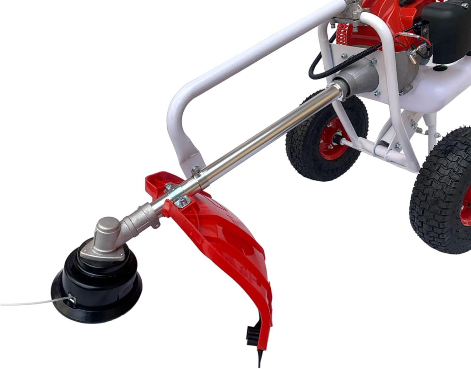 Decespugliatore a Scoppio 63CC 2HP 2 Tempi con Ruote a Spinta Tagliaerba