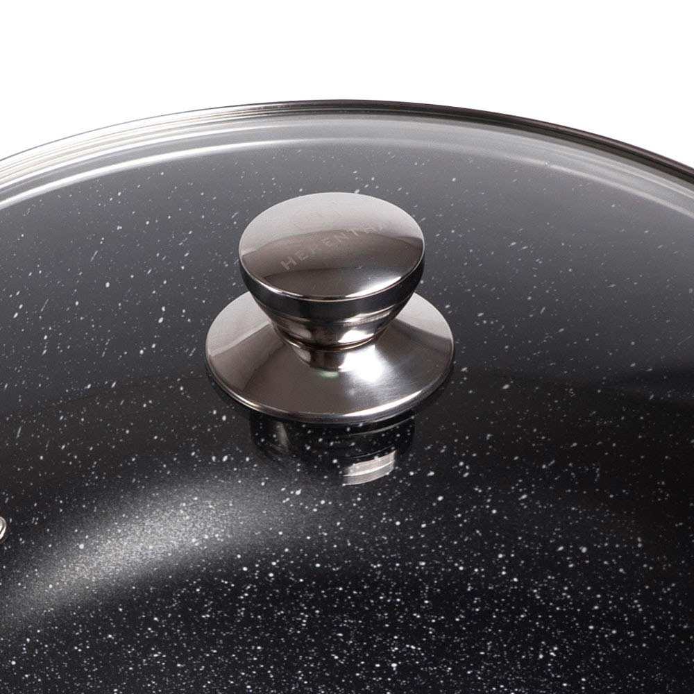 Casseruola da 38 cm in alluminio pressofuso con coperchio in vetro temperato