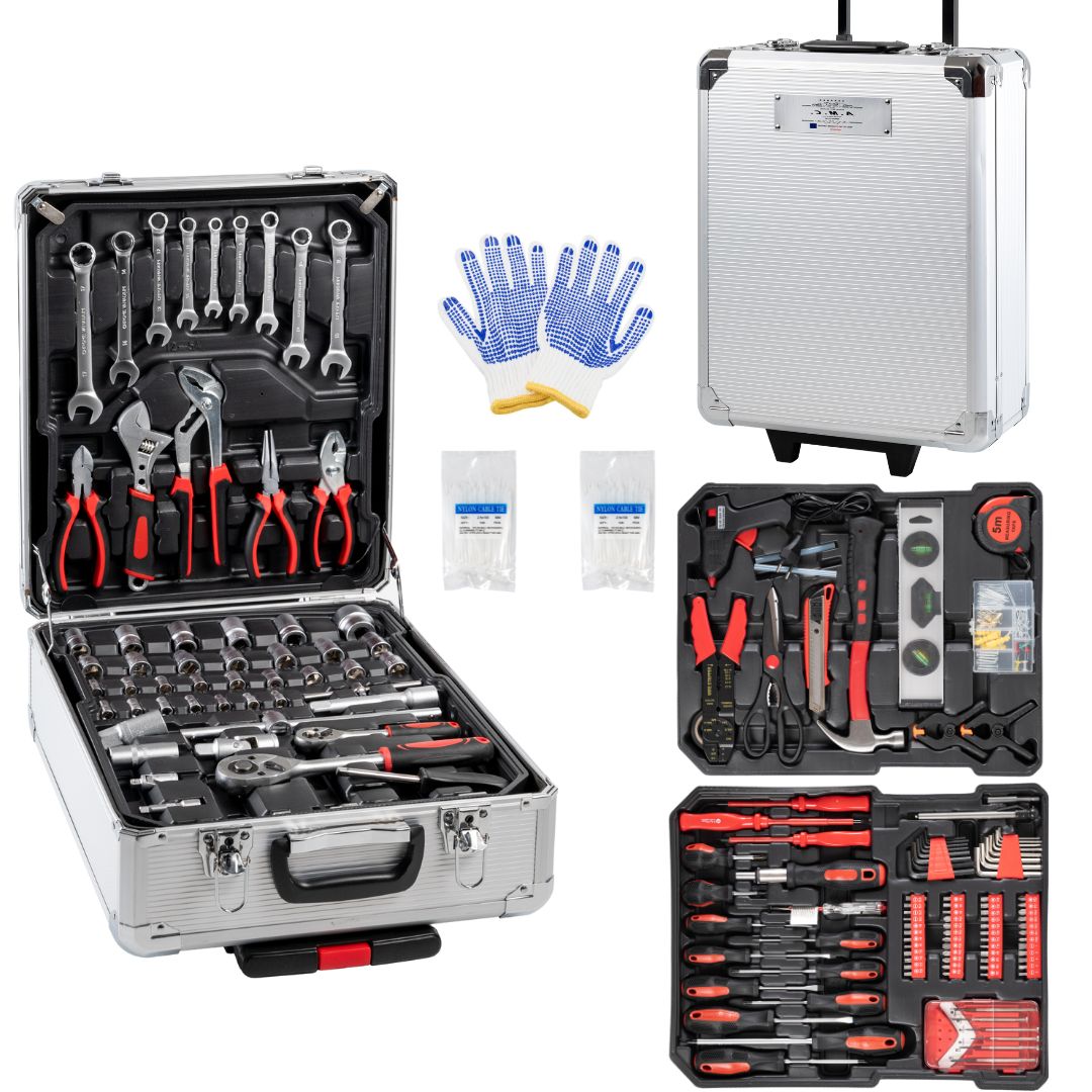 Set valigia utensili attrezzi da lavoro in cromo vanadio 849 pezzi trolley 