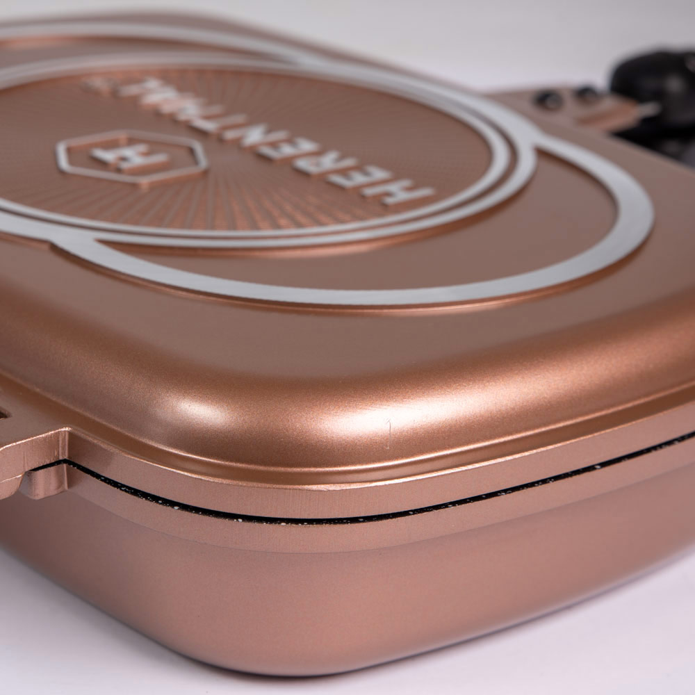Padella doppia piastra 32 cm antiaderente cottura a gas, ceramica, elettrico