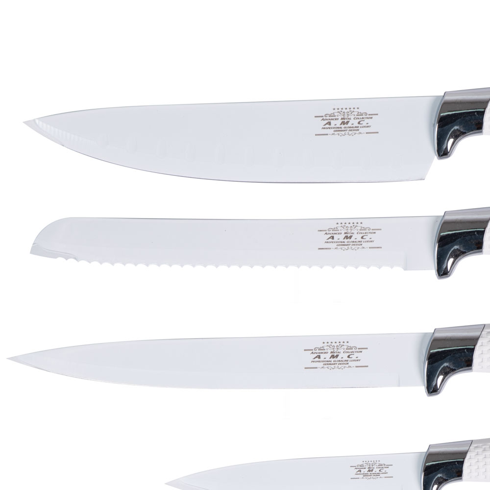 Set di coltelli piu' pelapatate colore bianco 8 pezzi di alta qualita'