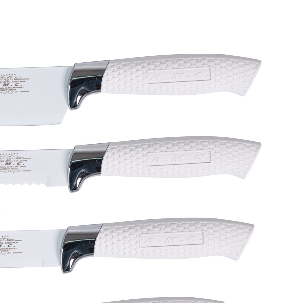 Set di coltelli piu' pelapatate colore bianco 8 pezzi di alta qualita'