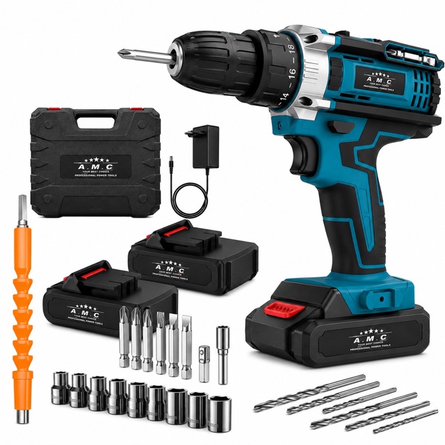 Trapano Avvitatore Batteria 21V 45Nm Max Avvitatore Batteria con 2 Batterie 