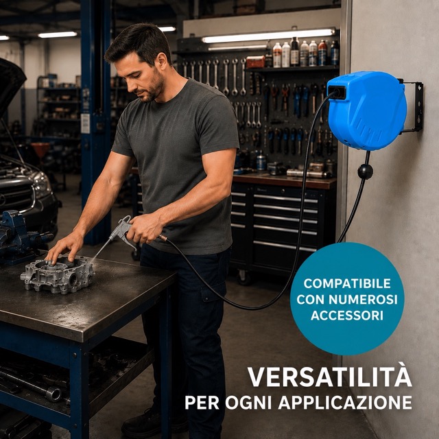 Avvolgitubo Aria Compressa con Tubo Professionale Attacco 1/4