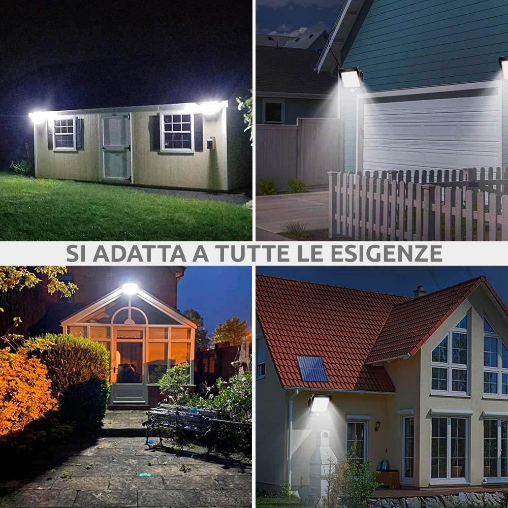 Fari LED Solari Esterni Da 600W - Kit Da 3 Con Telecomando - Impermeabili IP67 - Foto 12