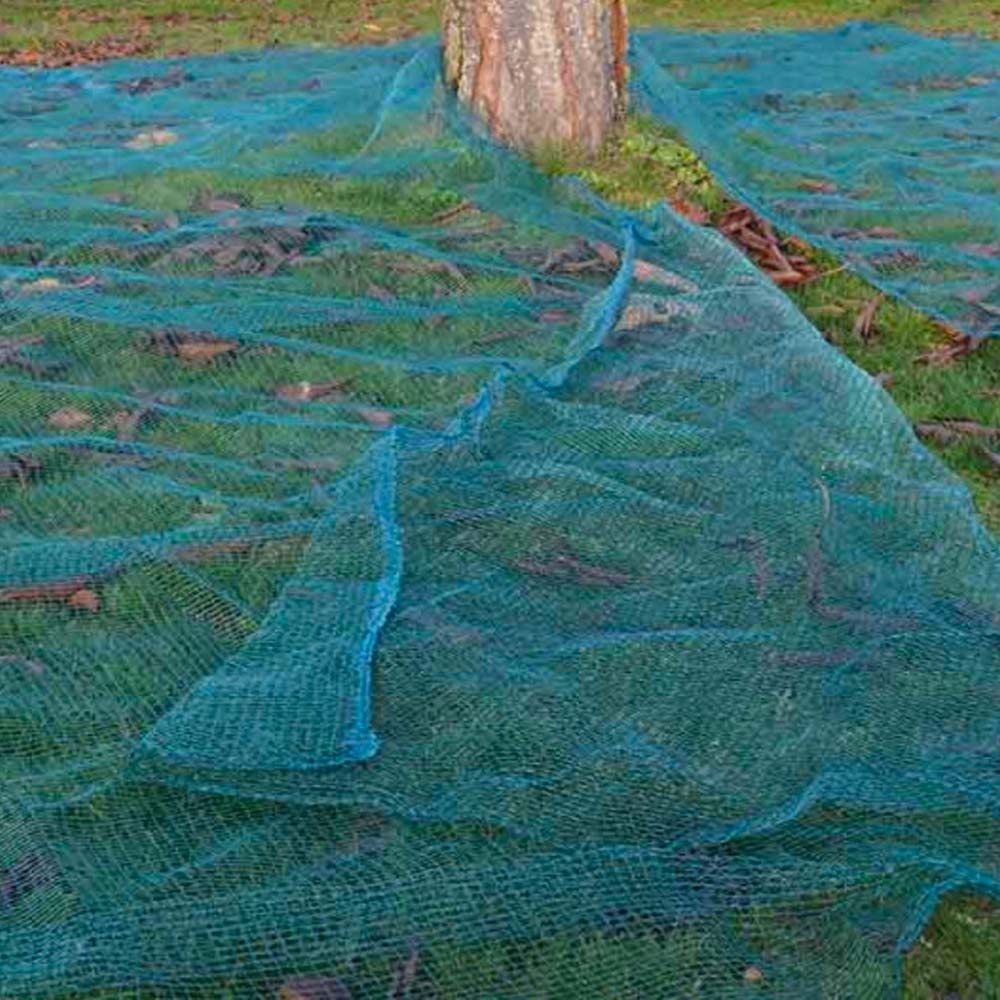 Rete in polietilene rinforzata ed occhiellata per la raccolta di olive, noci etc