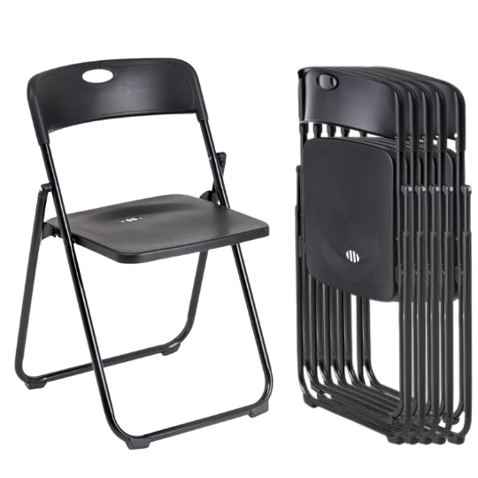 Set di 6 Sedie Pieghevoli Salvaspazio con Struttura robusta in Acciaio E PVC