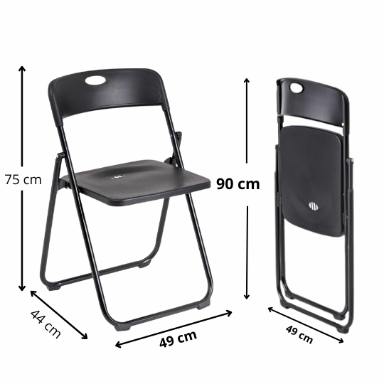 Set di 6 Sedie Pieghevoli Salvaspazio con Struttura robusta in Acciaio E PVC