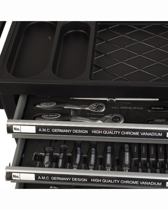 Carrello porta attrezzi con ruote completo di utensili 6 cassetti 1000 pezzi