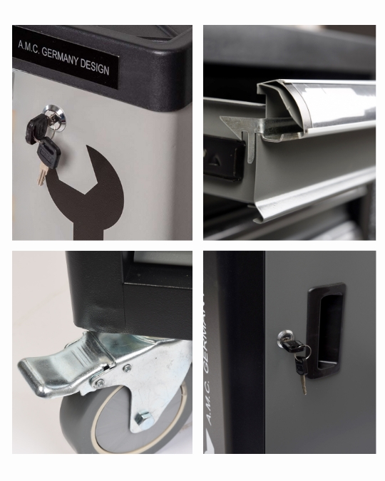 Carrello porta attrezzi con ruote completo di utensili 6 cassetti 1000 pezzi