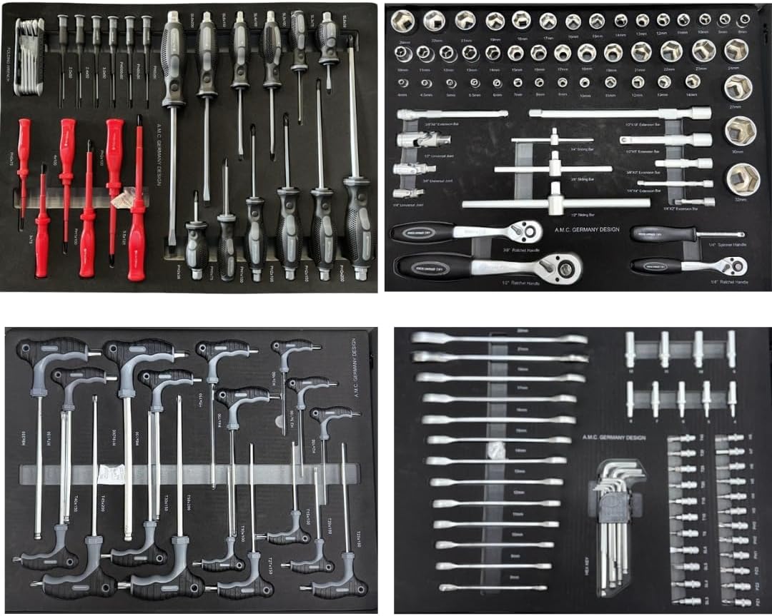 Carrello porta attrezzi con ruote completo di utensili 6 cassetti 1000 pezzi