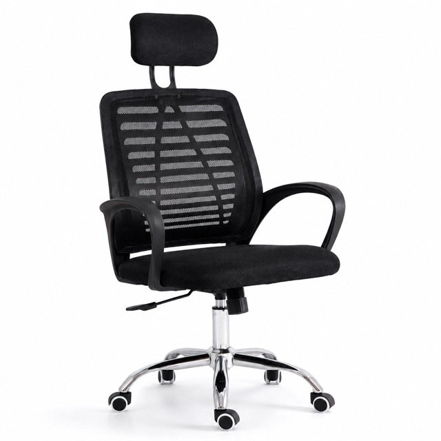 Sedia da ufficio ergonomica con poggiatesta regolabile seduta imbottita poltrona.