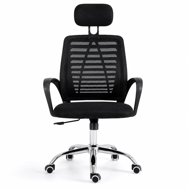 Sedia da Ufficio Ergonomica con Poggiatesta Regolabile Seduta Imbottita Poltrona